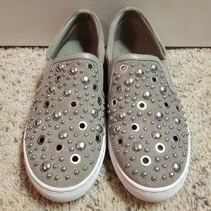 Sam Edelman gray slide-on shoes